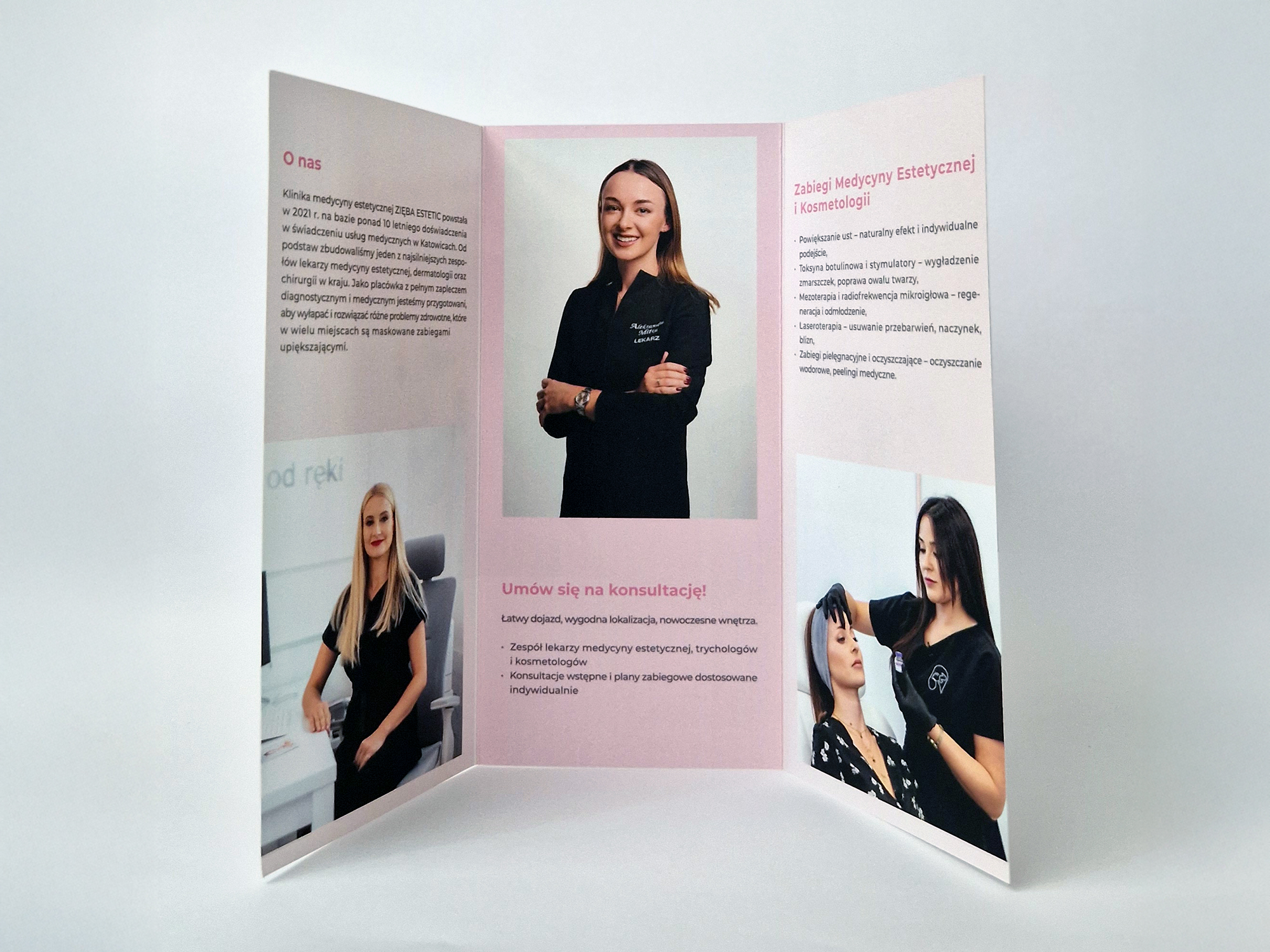 Ulotka trójdzielna - zabiegi strona pierwsza