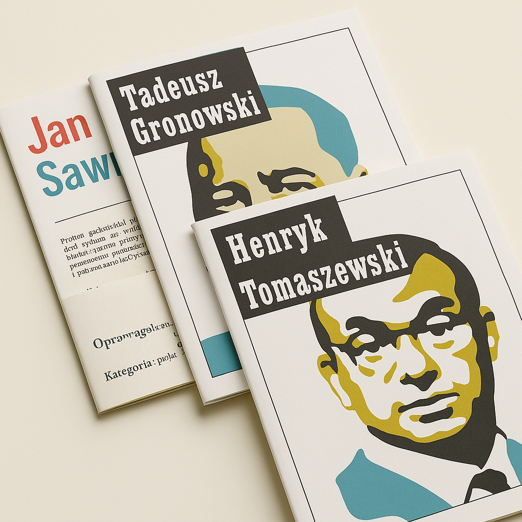 Seria gazetek o polskich projektantach – skład i typografia